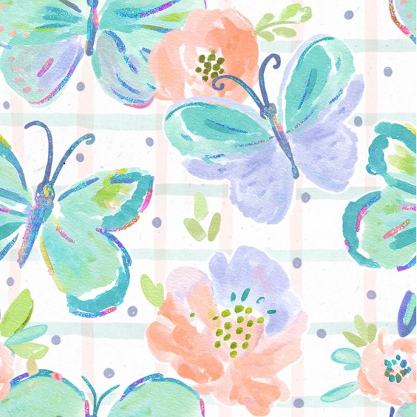 LUNELLE FARFALLE TURCHESI PAPAYA E LILLAS BASE SQUADRATA