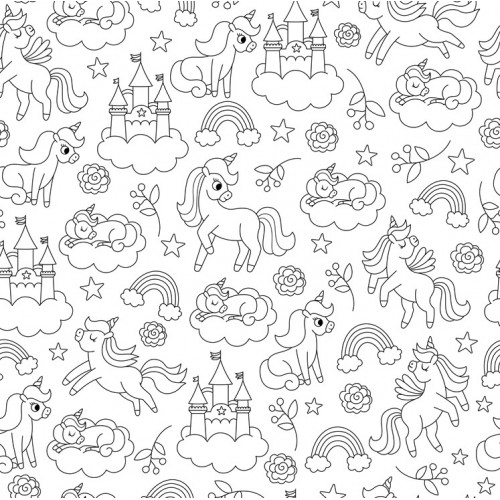 UNICORNO SULLE NUVOLE DA COLORARE