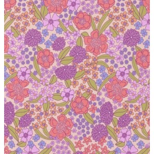 KIT FASCIA PER CAPELLI FANTASIA MYRTA FIORI VIOLA LILLA E MARSALA BASE ROSA PALLIDO