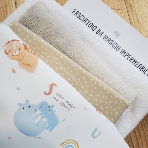 KIT FASCIATOIO DA VIAGGIO IMPERMEABILE DOLCI COCCOLE CON LINO
