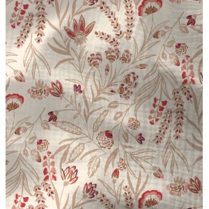 MUSSOLA JAYA FIORI PROVENZALI ROSA E CARMINIO BASE ECRU