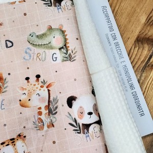 KIT ACCAPPATOIO CON ORECCHIETTE BISPUGNA BIANCO E ANIMALETTI SOGNATORI