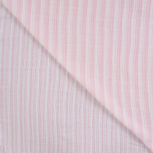 MUSSOLA BISTRIPE BIANCO E ROSA BABY