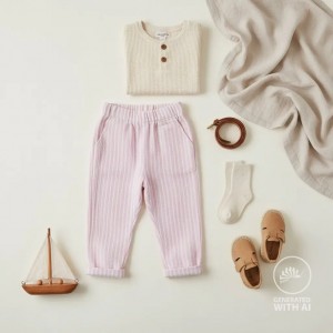 MUSSOLA BISTRIPE BIANCO E ROSA BABY