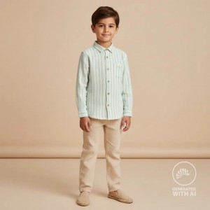 MUSSOLA BISTRIPE BIANCO E VERDE ACQUA