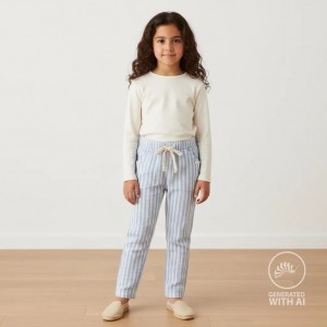 MUSSOLA BISTRIPE BIANCO E AZZURRO