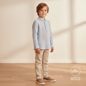 MUSSOLA BISTRIPE BIANCO E AZZURRO