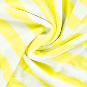 MICROSPUGNA COTONE STRIPE BIANCO E GIALLO FLUO