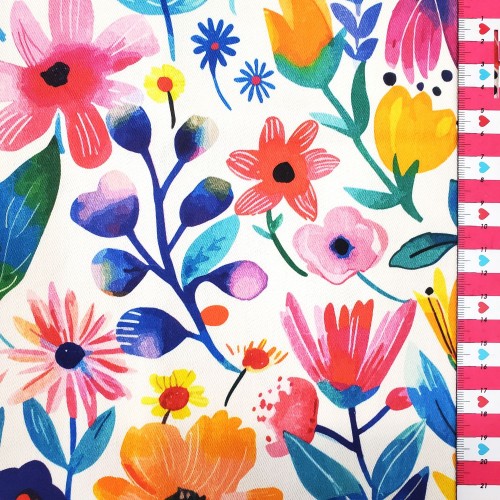 FIORI MODERNI MULTICOLORE drill mezzo panama