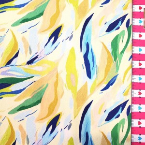 FOGLIAME ACQUARELLATO LIME BLU VERDE BASE VANIGLIA drill mezzo panama