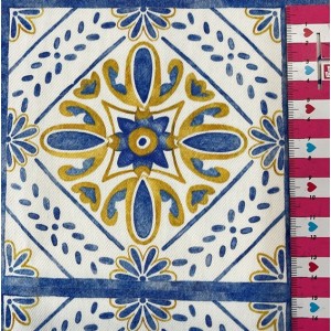 PIASTRELLA BLU E GIALLA drill mezzo panama