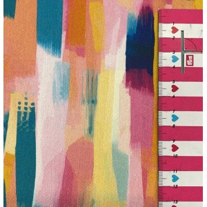 PENNELLATE ACQUARELLATE TONI DI ROSA NIAGARA E GIALLO drill mezzo panama