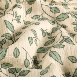 MUSSOLA FOGLIE VERDI BASE ECRU