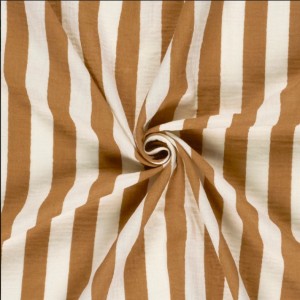 MUSSOLA STRISCE CARAMELLO E BIANCHE