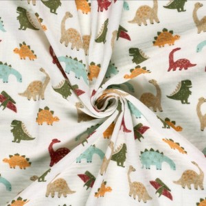 MUSSOLA DINI CELESTI SENAPE E TERRACOTTA BASE BIANCA