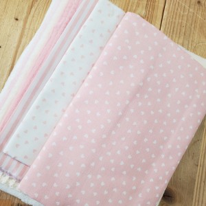 KIT SET NASCITA CUORICINI BASE ROSA
