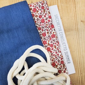 KIT SACCHETTA CONIGLIETTO SUMMER - JEANS LEGGERO CHIARO E MUSSOLA ANOUCHKA