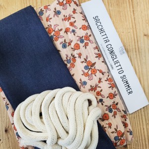 KIT SACCHETTA CONIGLIETTO SUMMER - JEANS LEGGERO SCURO E MUSSOLA JUNE