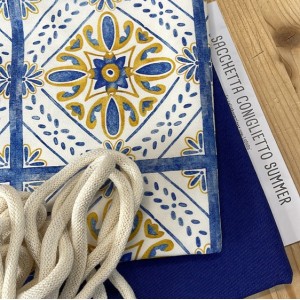KIT SACCHETTA CONIGLIETTO SUMMER JEANS E MEZZO PANAMA - PIASTRELLA