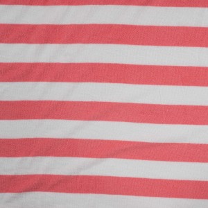 MICROSPUGNA COTONE STRIPE BIANCO E CORALLO