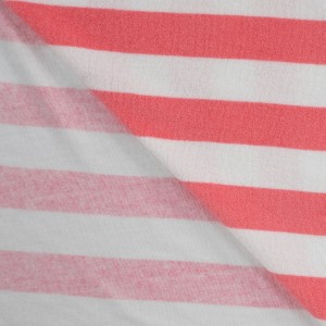 MICROSPUGNA COTONE STRIPE BIANCO E CORALLO