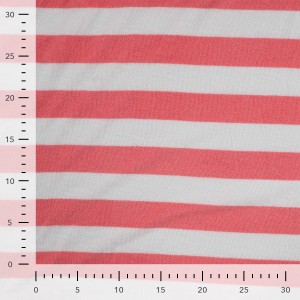 MICROSPUGNA COTONE STRIPE BIANCO E CORALLO