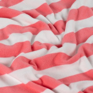 MICROSPUGNA COTONE STRIPE BIANCO E CORALLO
