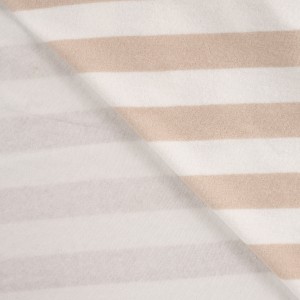 MICROSPUGNA COTONE STRIPE BIANCO E SABBIA