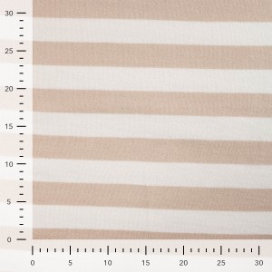 MICROSPUGNA COTONE STRIPE BIANCO E SABBIA