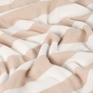 MICROSPUGNA COTONE STRIPE BIANCO E SABBIA