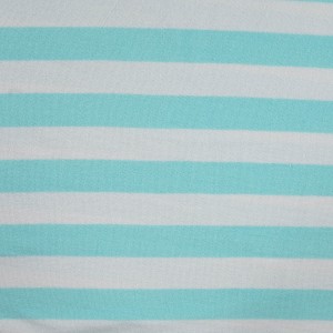 MICROSPUGNA COTONE STRIPE BIANCO E TURCHESE