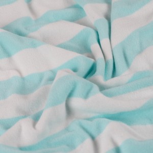 MICROSPUGNA COTONE STRIPE BIANCO E TURCHESE