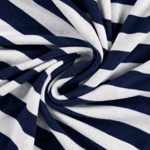 MICROSPUGNA COTONE STRIPE BIANCO E BLU NAVY