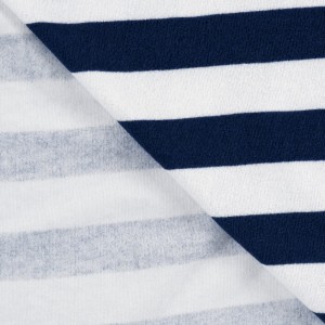 MICROSPUGNA COTONE STRIPE BIANCO E BLU NAVY