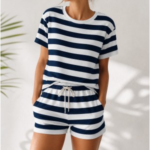 MICROSPUGNA COTONE STRIPE BIANCO E SABBIA