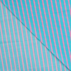ENJOY COTONE VOILE RIGHE TURCHESE E BUBBLEGUM