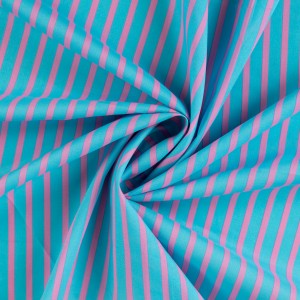 ENJOY COTONE VOILE RIGHE TURCHESE E BUBBLEGUM