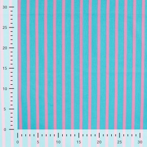 ENJOY COTONE VOILE RIGHE TURCHESE E BUBBLEGUM
