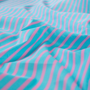 ENJOY COTONE VOILE RIGHE TURCHESE E BUBBLEGUM