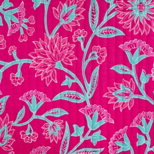 TRAPUNTA ENJOY GRANDI FIORI ACQUA E FUCSIA BASE FUCSIA
