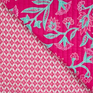 TRAPUNTA ENJOY GRANDI FIORI ACQUA E FUCSIA BASE FUCSIA