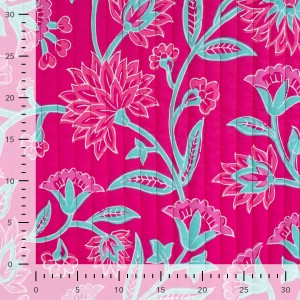 TRAPUNTA ENJOY GRANDI FIORI ACQUA E FUCSIA BASE FUCSIA