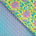 TRAPUNTA ENJOY GRANDI FIORI ACQUA E FUCSIA BASE FUCSIA