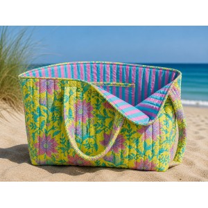 TRAPUNTA ENJOY GRANDI FIORI BUBBLEGUM LILLA E TURCHESE