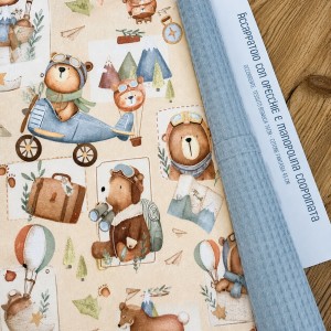KIT ACCAPPATOIO CON ORECCHIETTE BISPUGNA AZZURRO E BEARVOYAJE