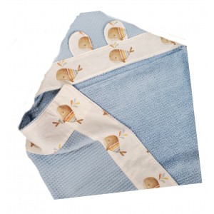 KIT ACCAPPATOIO CON ORECCHIETTE BISPUGNA AZZURRO E BALENE