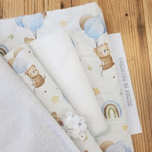 KIT FASCIATOIO DA VIAGGIO ORSETTO E POLLONCINI E BAMBOO BIANCO