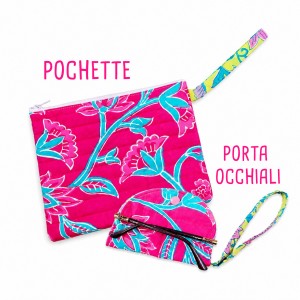 KIT TOTE-BAG CON POCHETTE E PORTA OCCHIALI TRAPUNTATA ENJOY BASE GIALLO LIME
