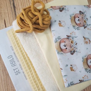 KIT SET ASILO HONEY ORSETTO MIELOSO - sacca - bavaglio - asciugamano - bustina -