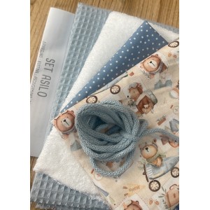 KIT SET ASILO BEAR VOYAGE - sacca - bavaglio - asciugamano - bustina -